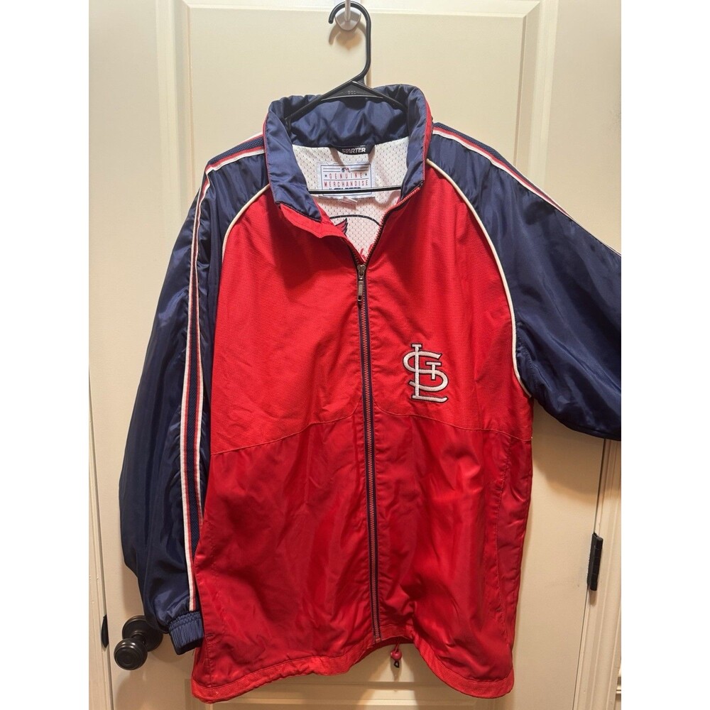 Vintage Starter St Louis Cardinals Jacket Size L Red Blue MLB